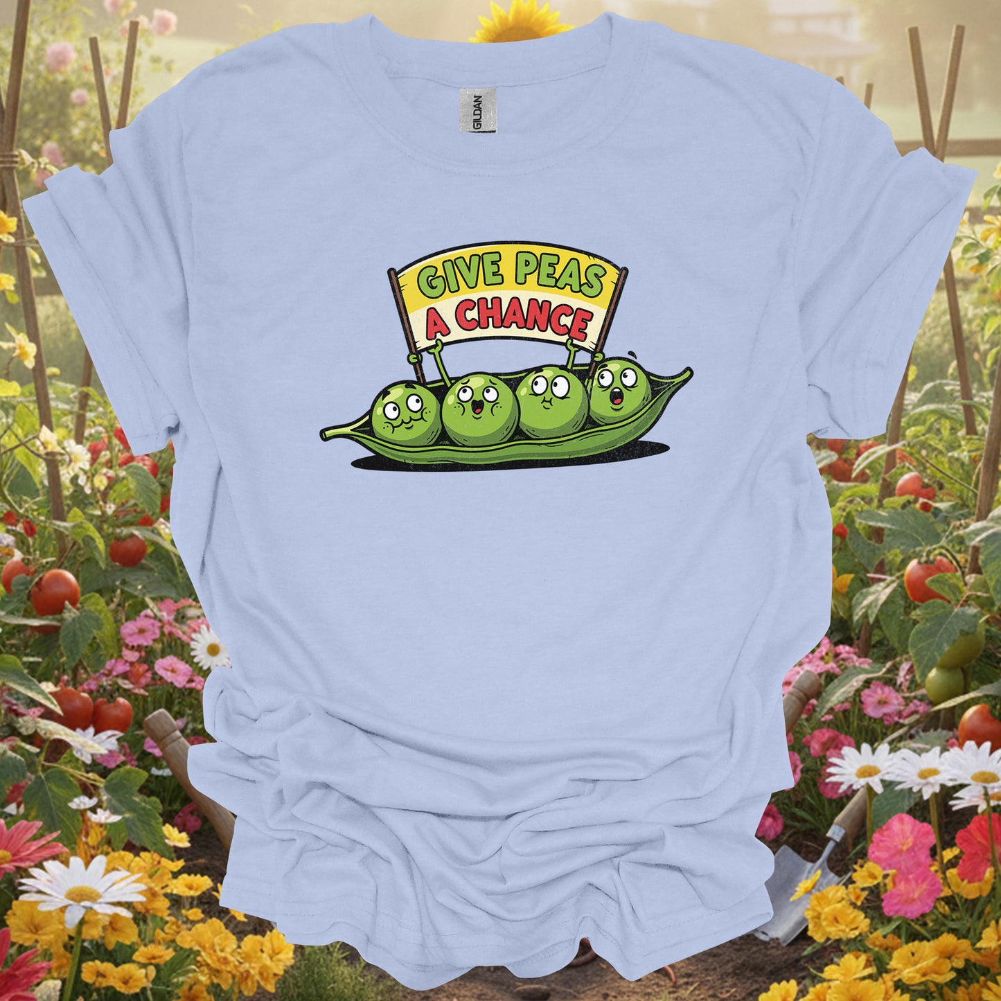 "Give Peas A Chance" Funny  Vegetable T-Shirt