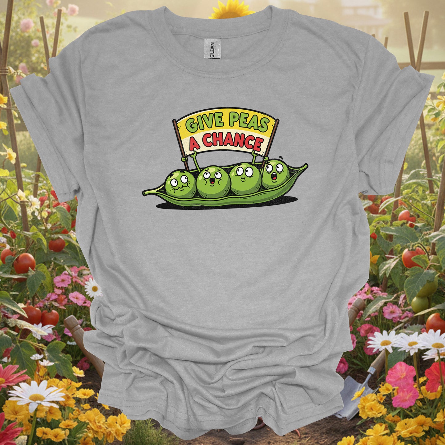 "Give Peas A Chance" Funny  Vegetable T-Shirt