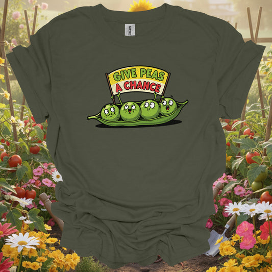 "Give Peas A Chance" Funny  Vegetable T-Shirt