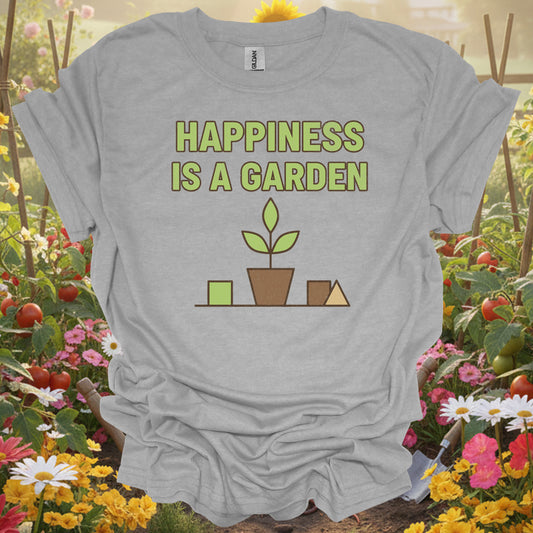 "Happiness Is A Garden" Simple Distressed T-Shirt