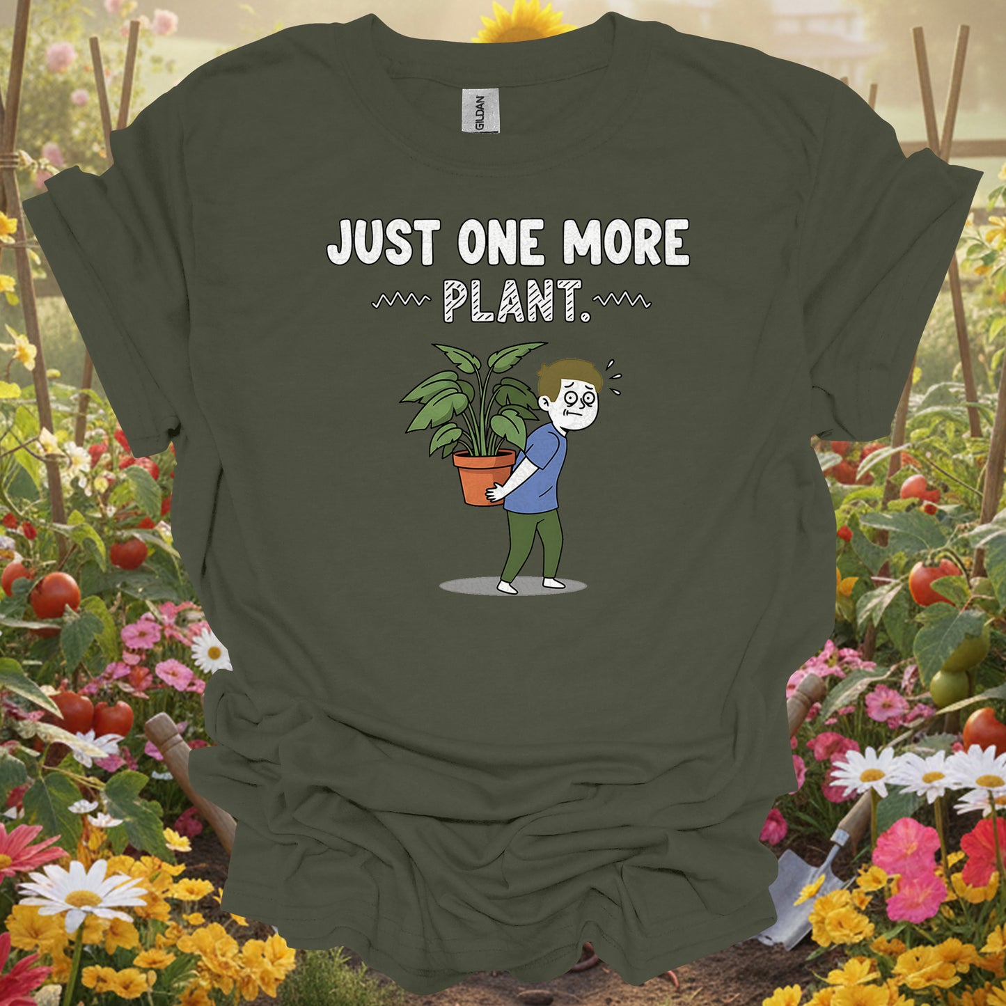 "Just One More Plant" Cute Happy Houseplant T-Shirt