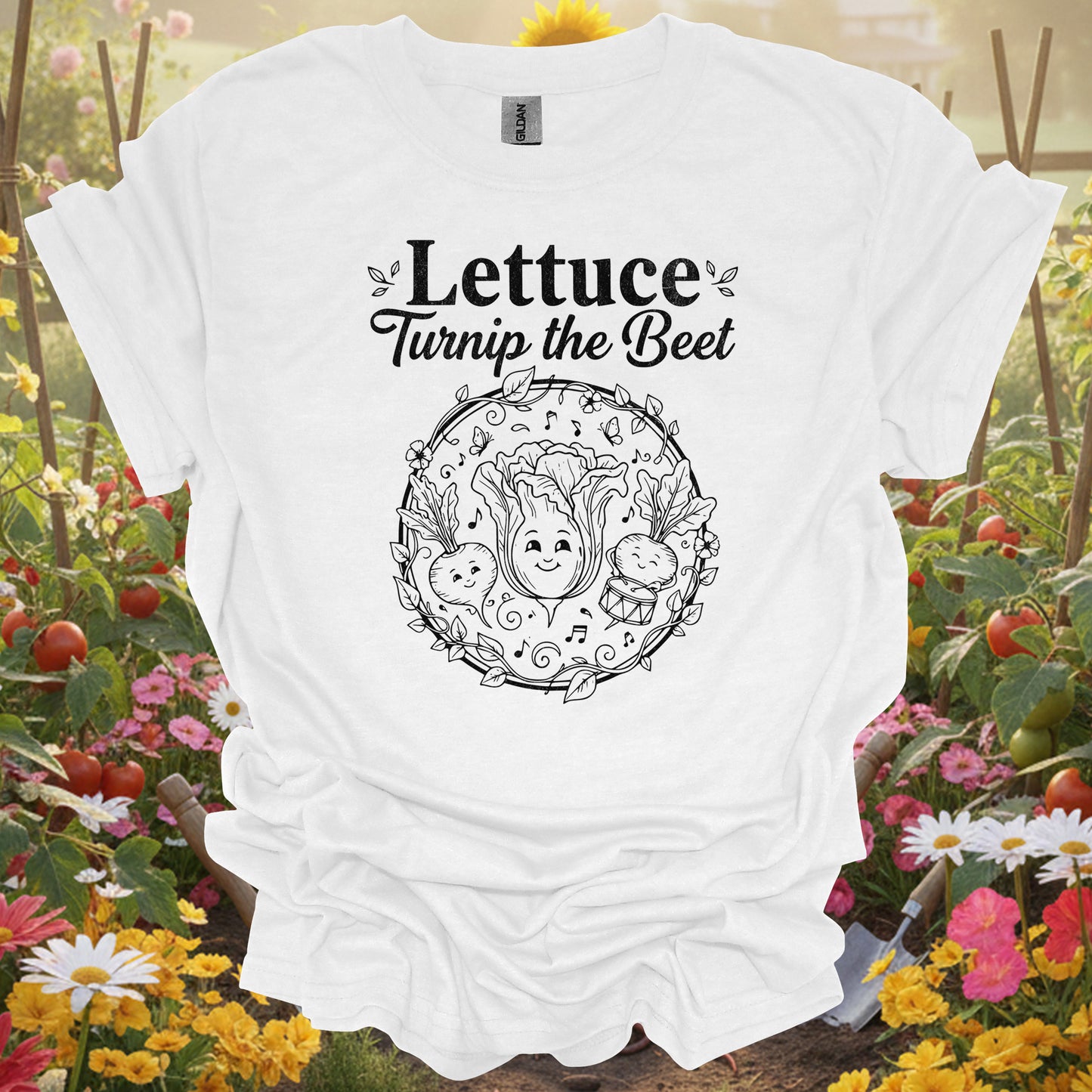 "Lettuce Turnip the Beet" Funny Vegetable Distressed T-Shirt