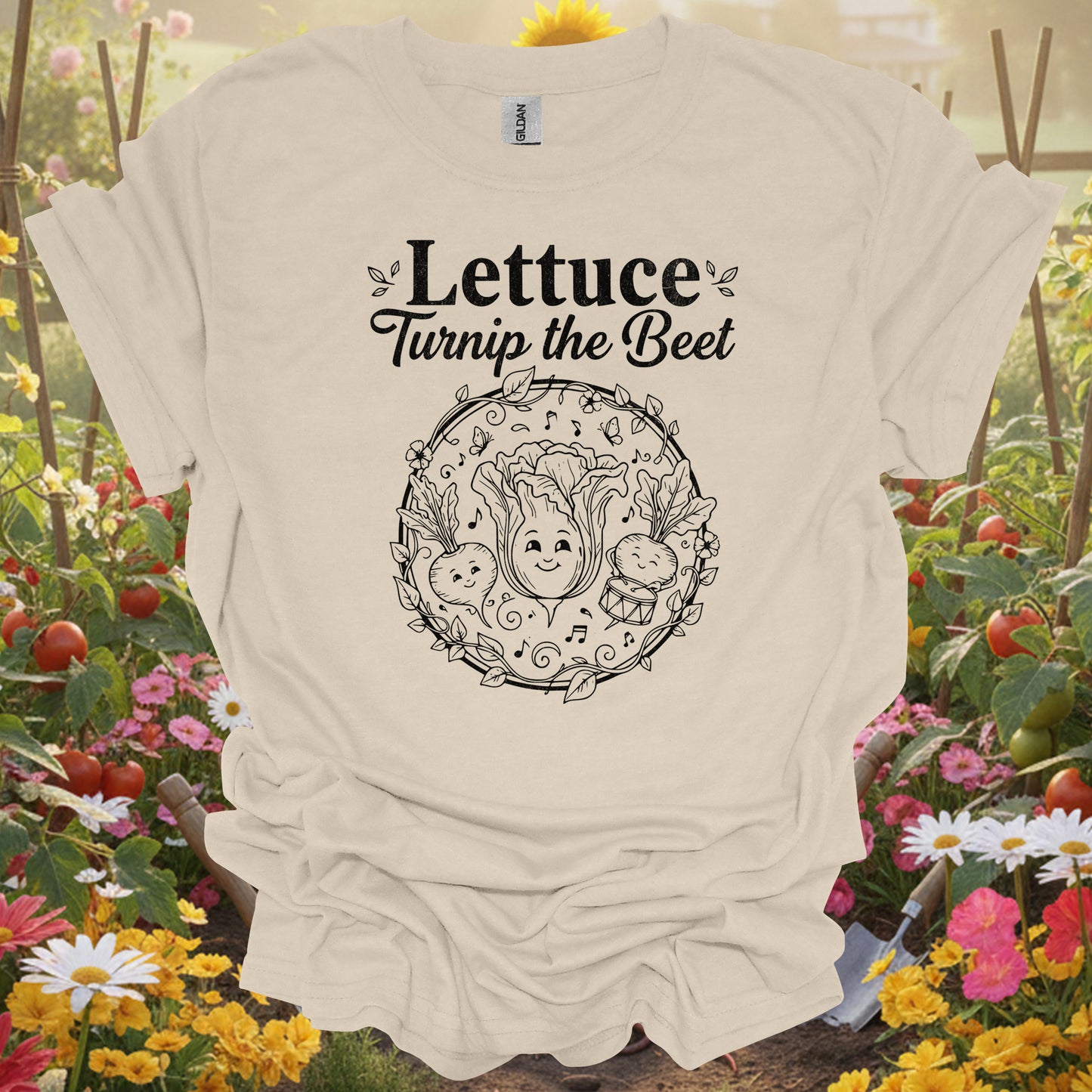 "Lettuce Turnip the Beet" Funny Vegetable Distressed T-Shirt