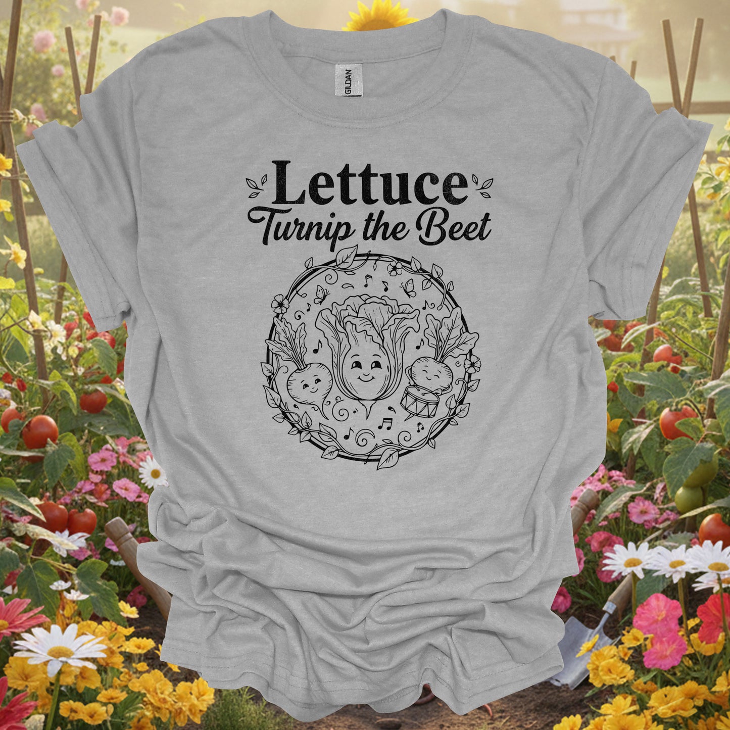 "Lettuce Turnip the Beet" Funny Vegetable Distressed T-Shirt
