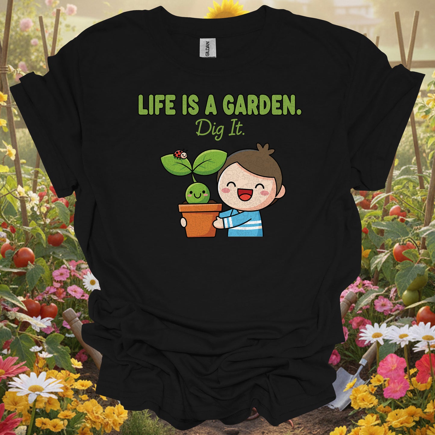 "Life Is A Garden Dig It" Cute Plant Lover T-Shirt