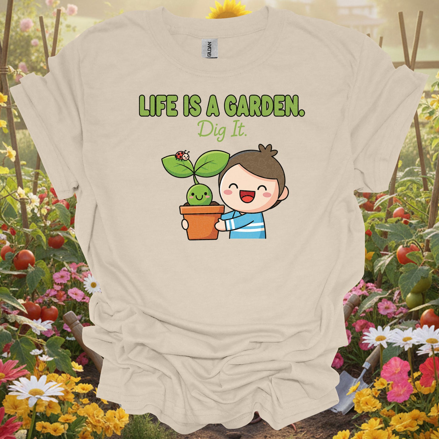 "Life Is A Garden Dig It" Cute Plant Lover T-Shirt