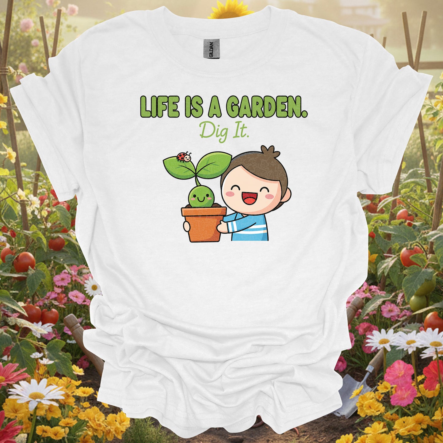 "Life Is A Garden Dig It" Cute Plant Lover T-Shirt