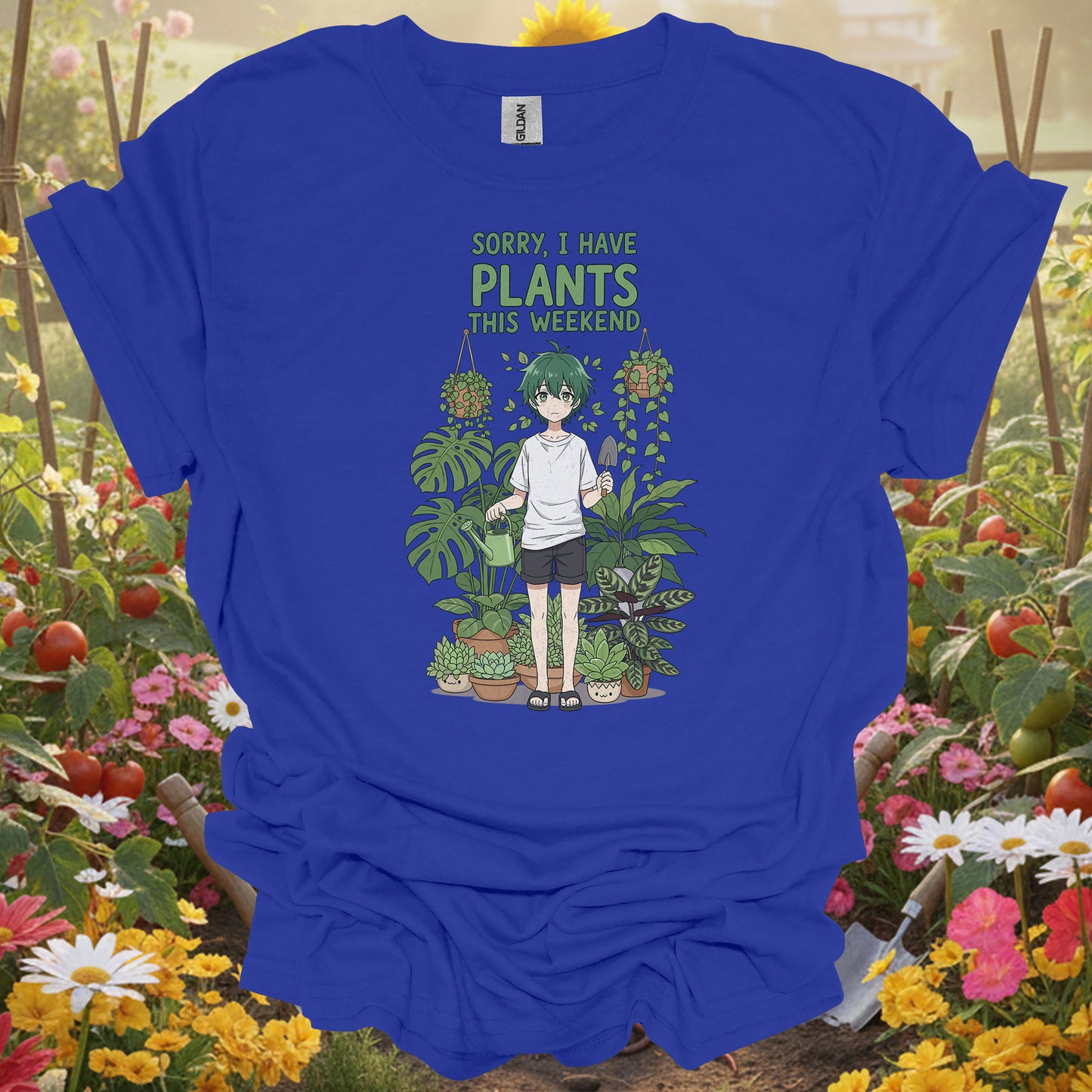 "Sorry, I Have Plants This Weekend" Anime Gardening T-Shirt