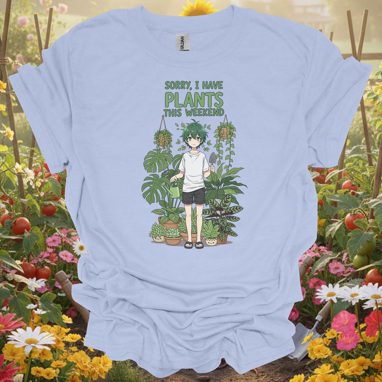 "Sorry, I Have Plants This Weekend" Anime Gardening T-Shirt