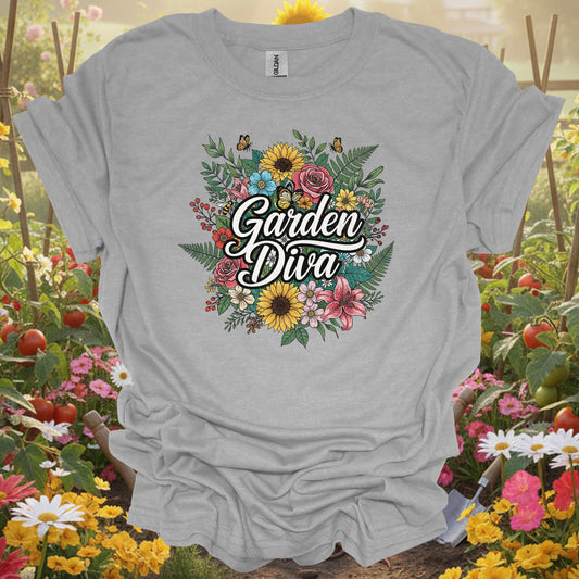 "Garden Diva" Bold Floral Bouquet T-Shirt