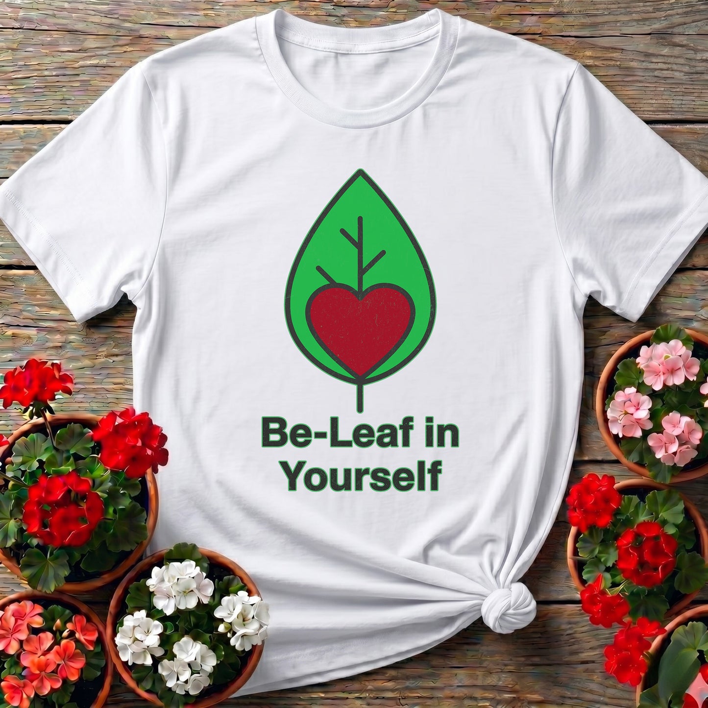 Be-Leaf In Yourself Plant Pun Tee