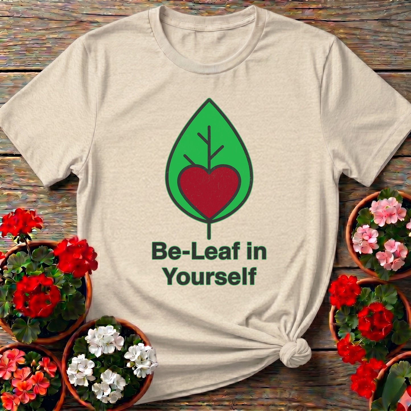 Be-Leaf In Yourself Plant Pun Tee