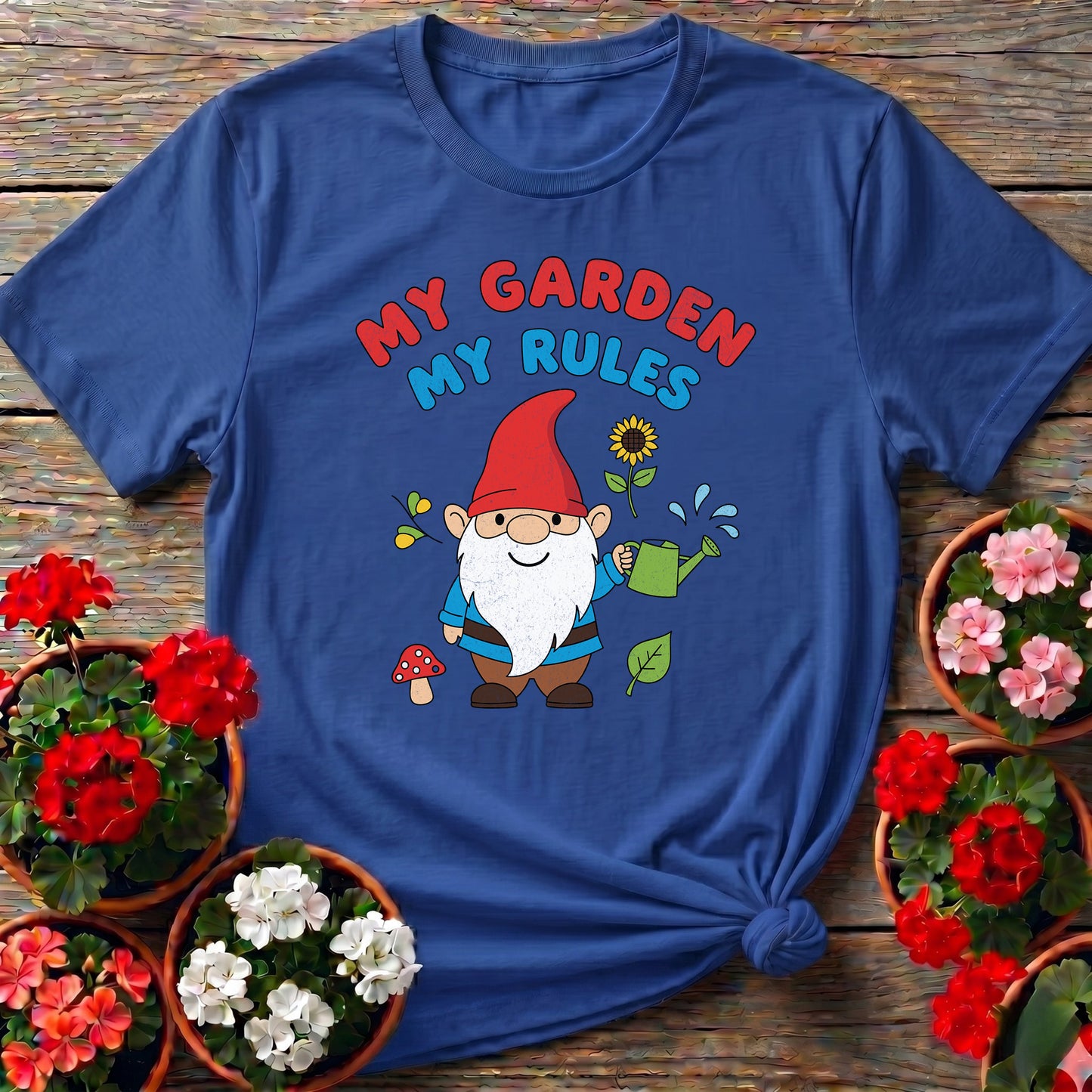 My Garden My Rules Whimsical Gnome T-shirt