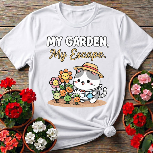 My Garden My Escape Cat T-shirt