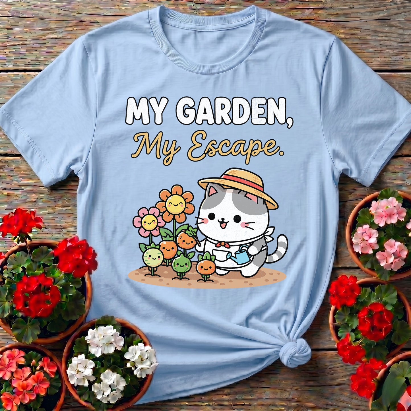 My Garden My Escape Cat T-shirt