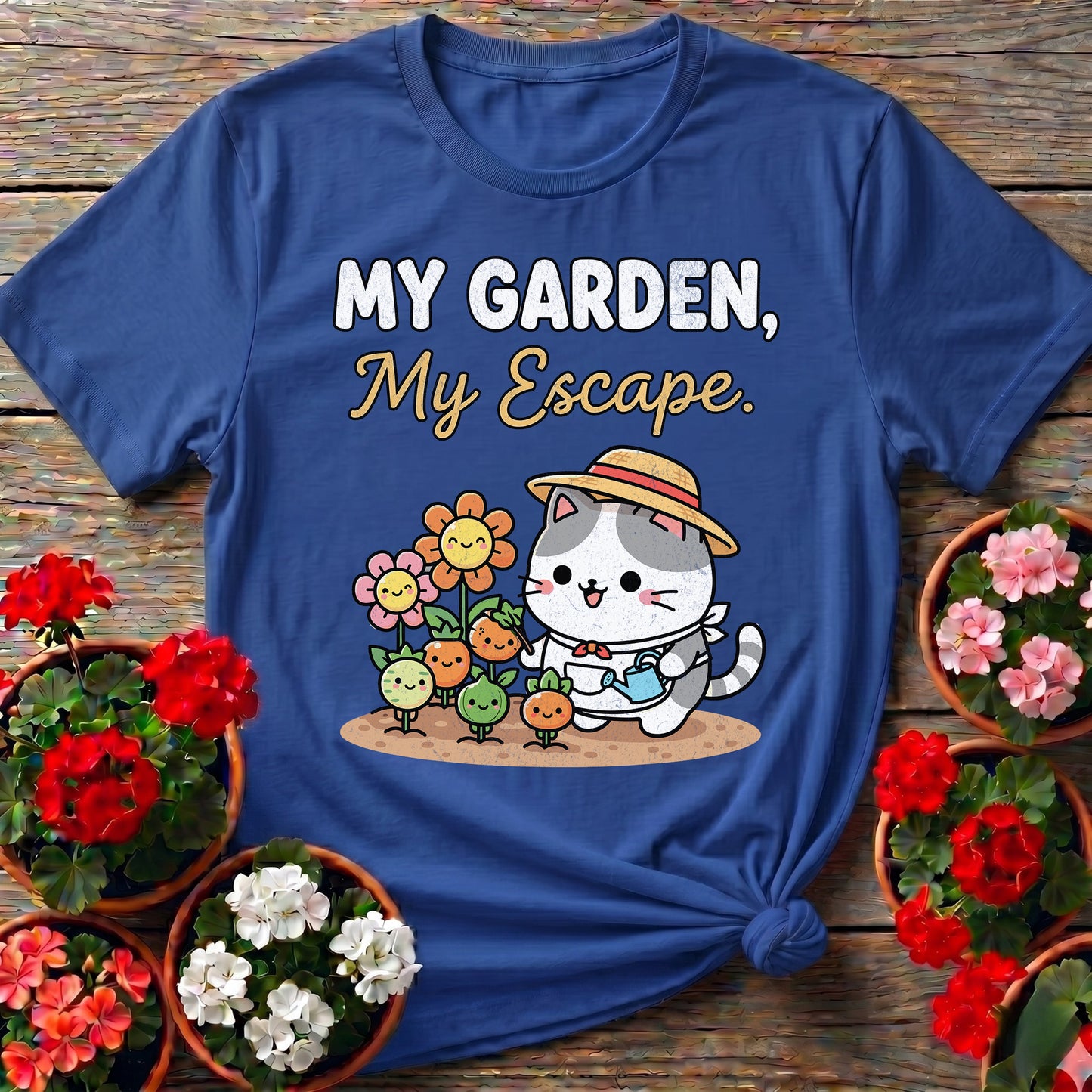 My Garden My Escape Cat T-shirt