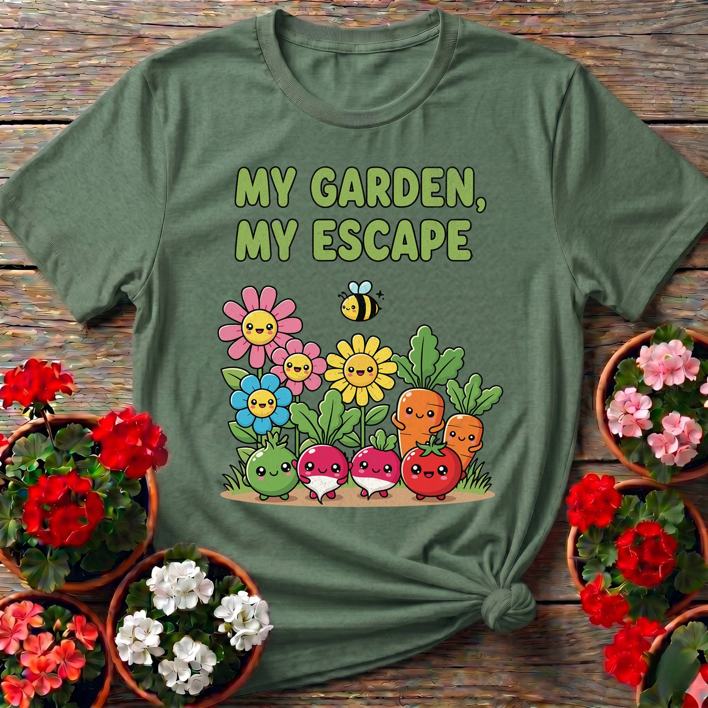 My Garden My Escape Kawaii Vegetable T-shirt