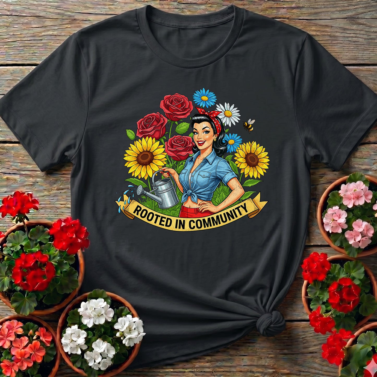 Rooted In Community Pin-Up Tee