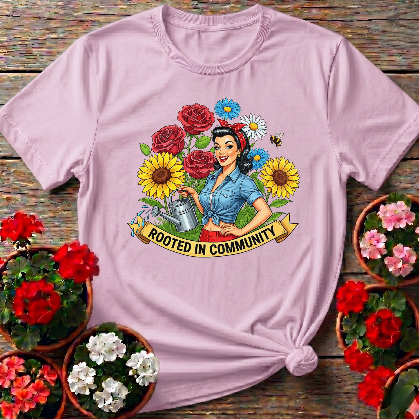 Rooted In Community Pin-Up Tee