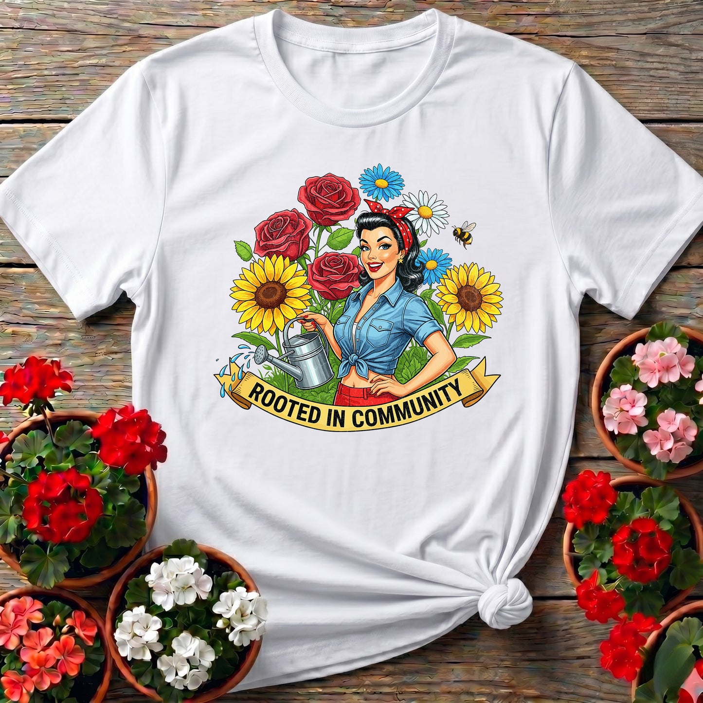 Rooted In Community Pin-Up Tee