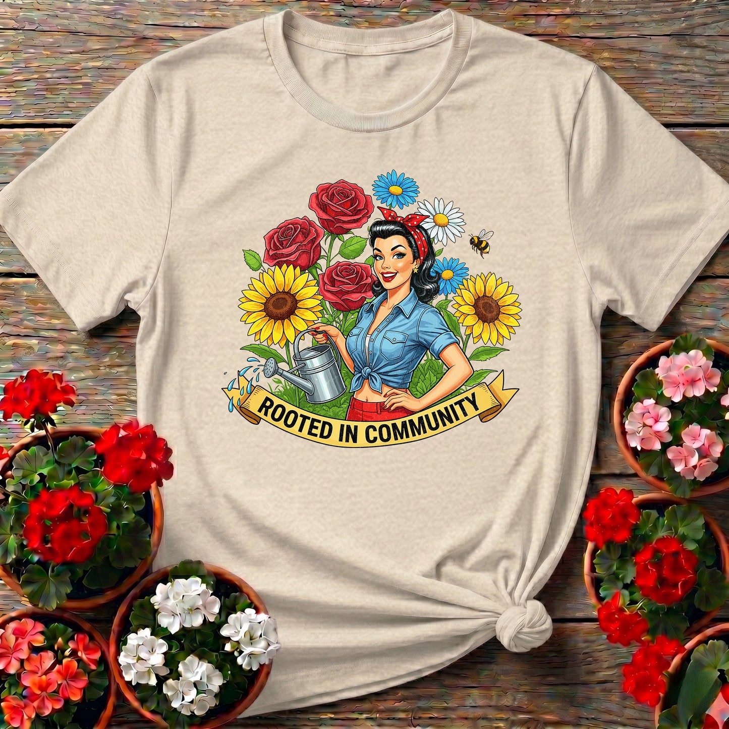 Rooted In Community Pin-Up Tee