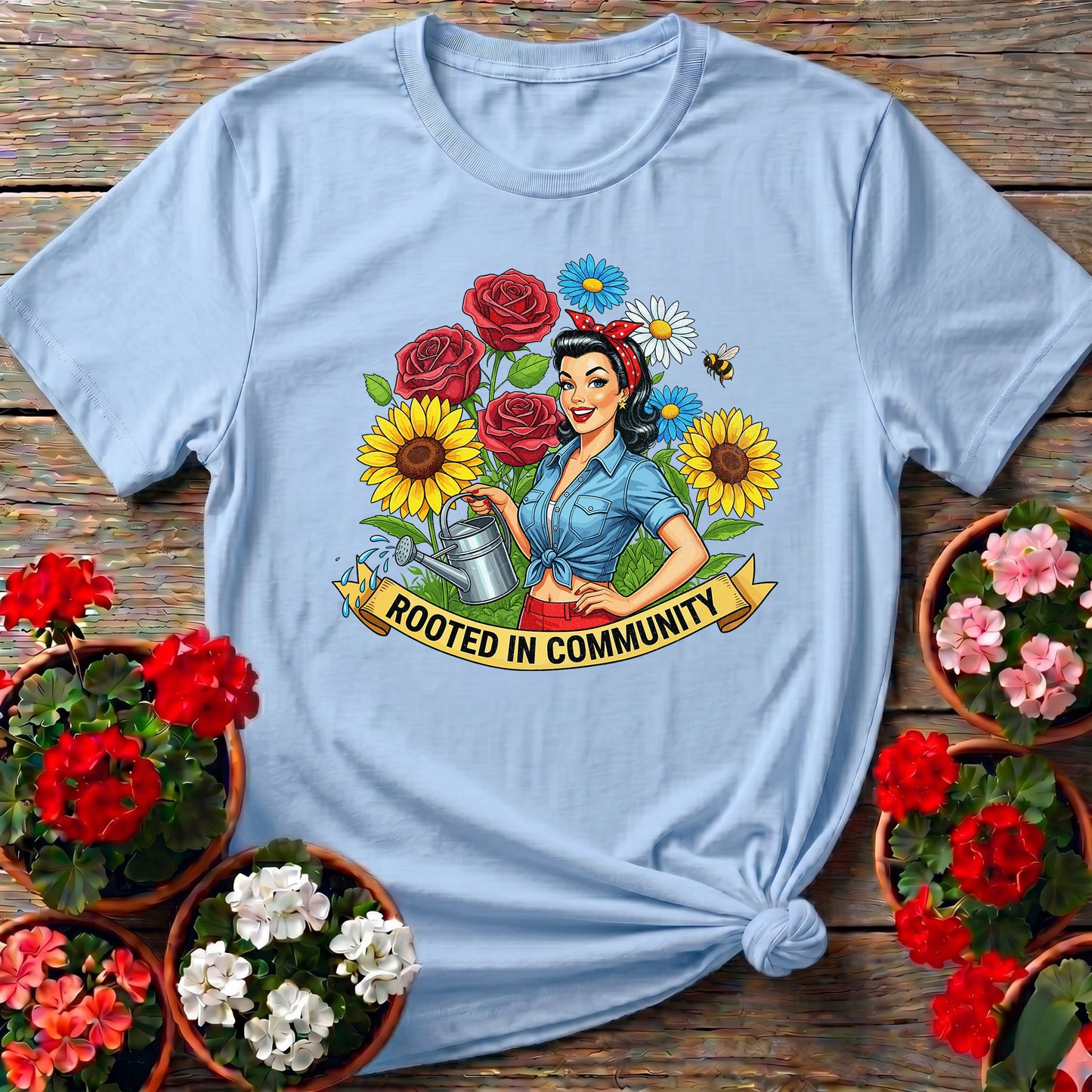 Rooted In Community Pin-Up Tee