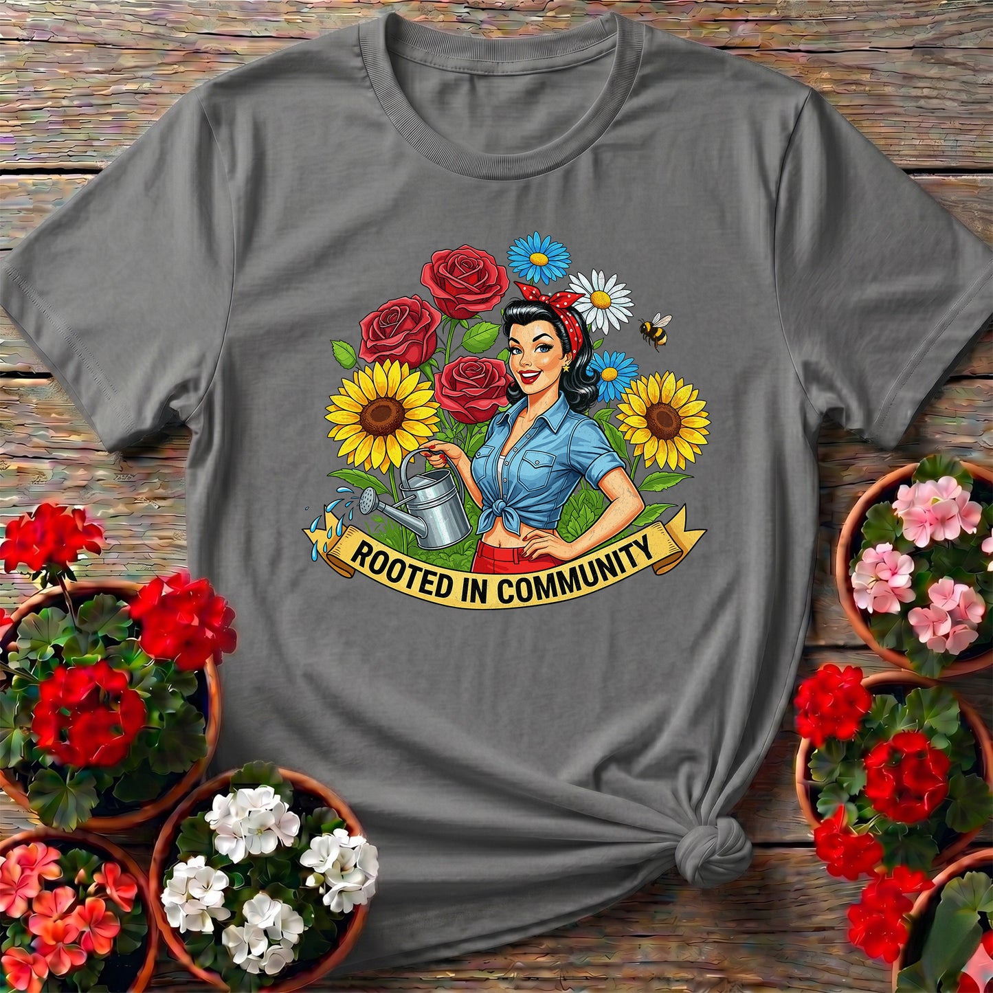 Rooted In Community Pin-Up Tee