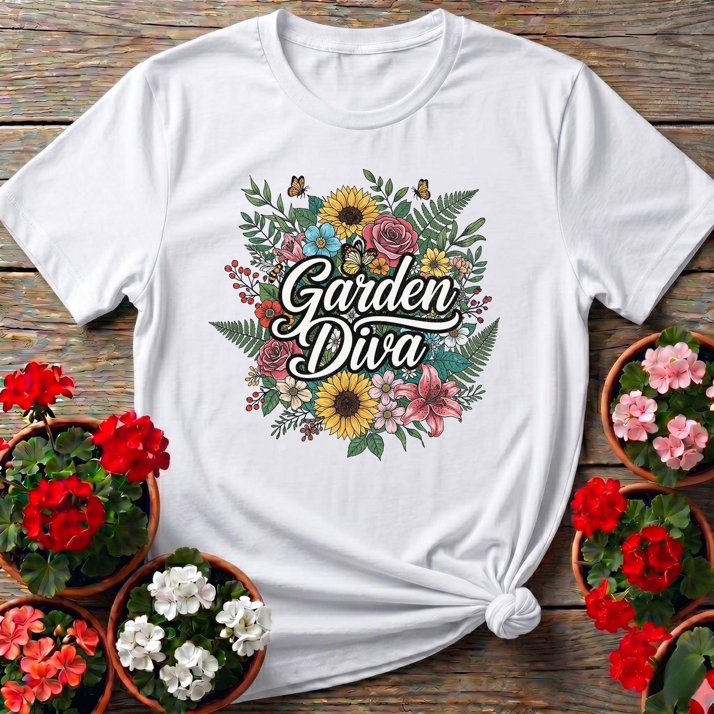 Garden Diva Bold Floral Bouquet T-shirt