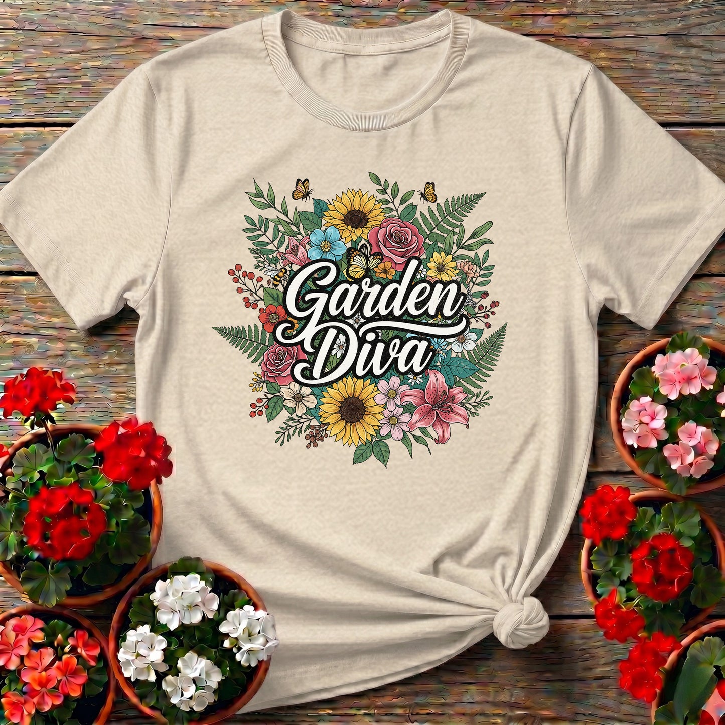 Garden Diva Bold Floral Bouquet T-shirt