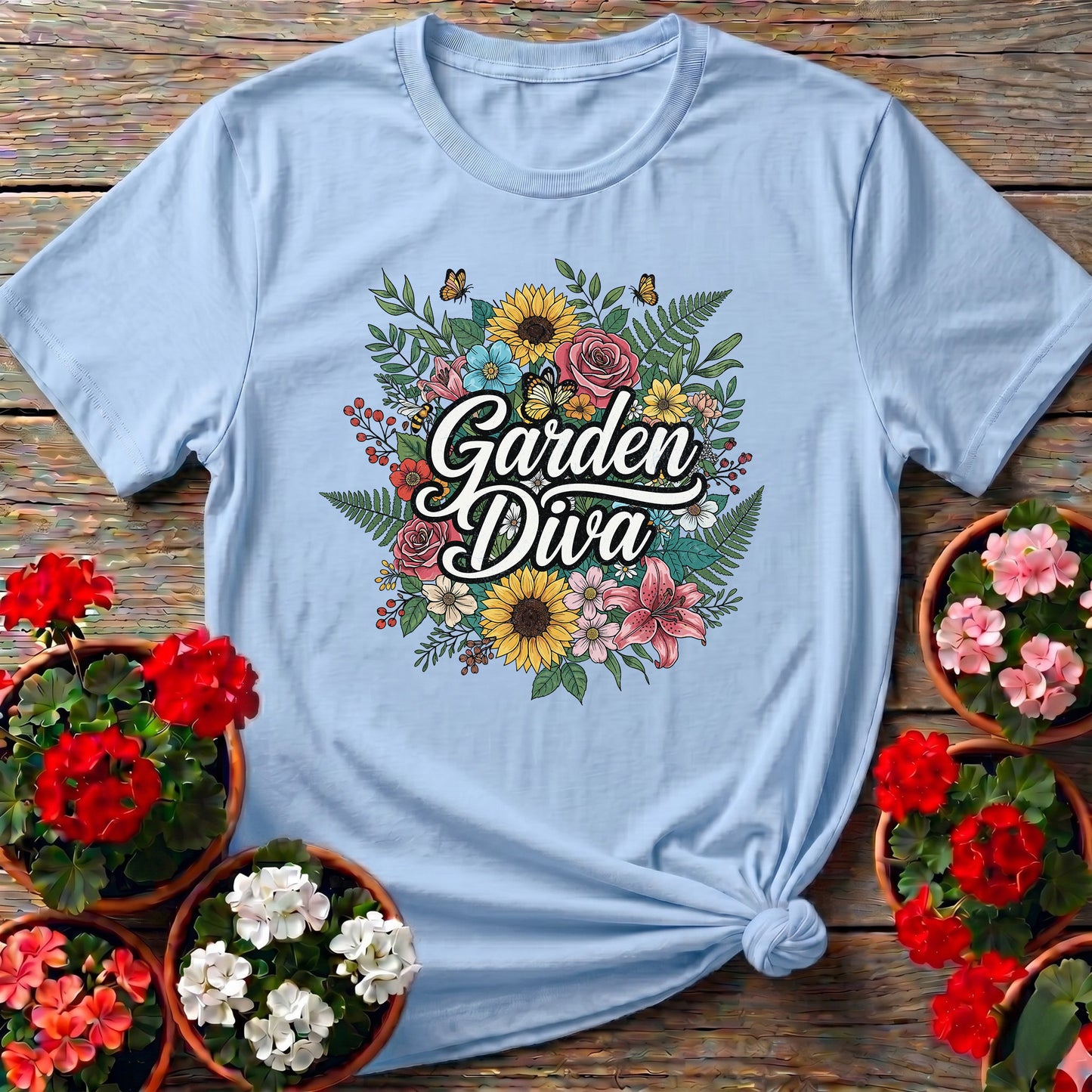 Garden Diva Bold Floral Bouquet T-shirt
