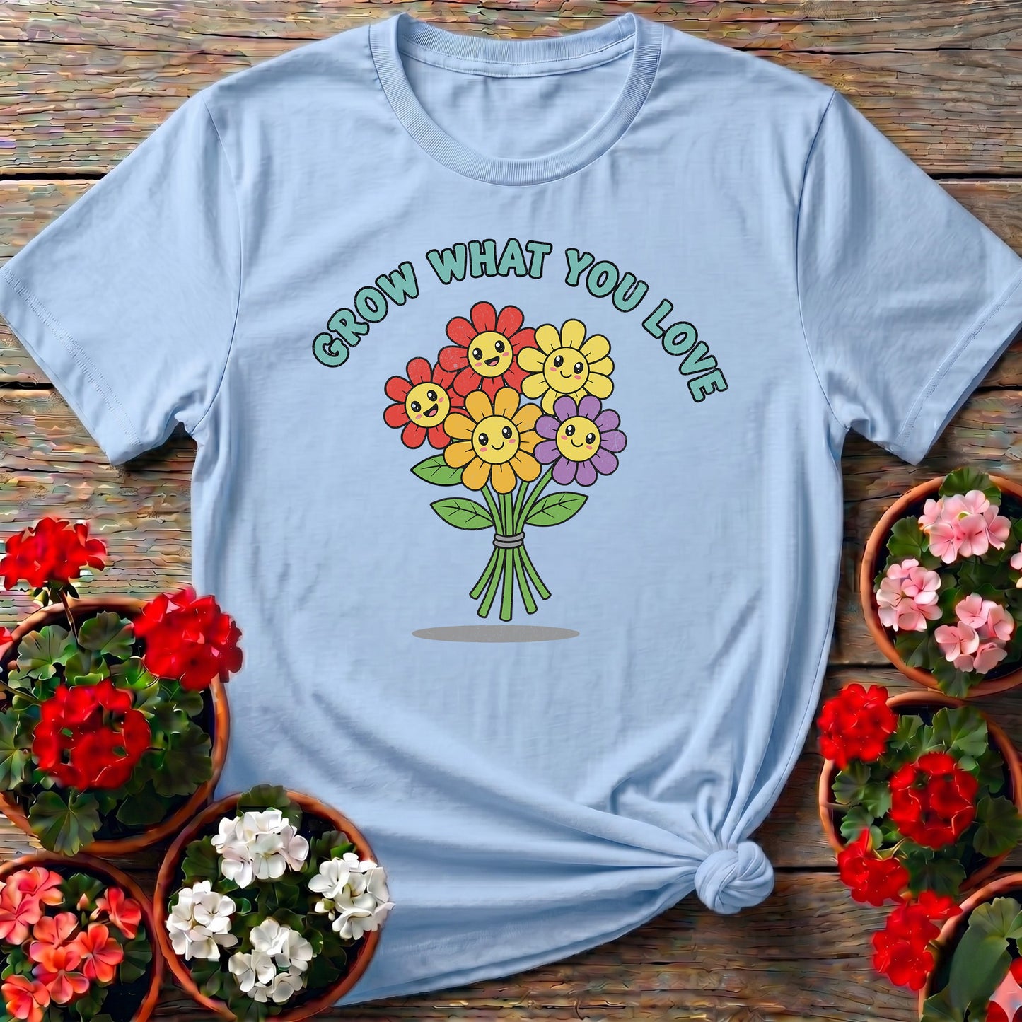 Grow What You Love Cheerful Flower Tee