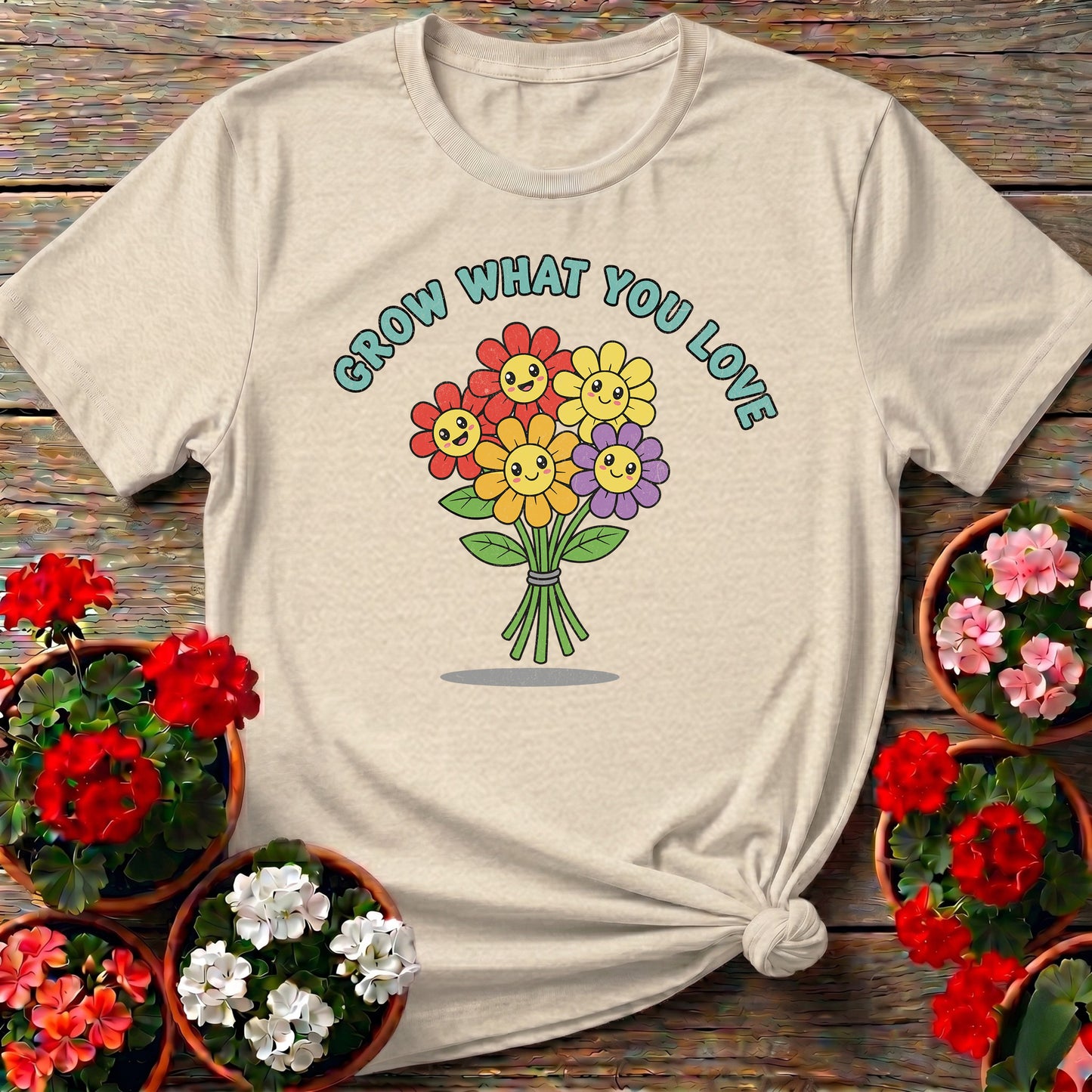 Grow What You Love Cheerful Flower Tee
