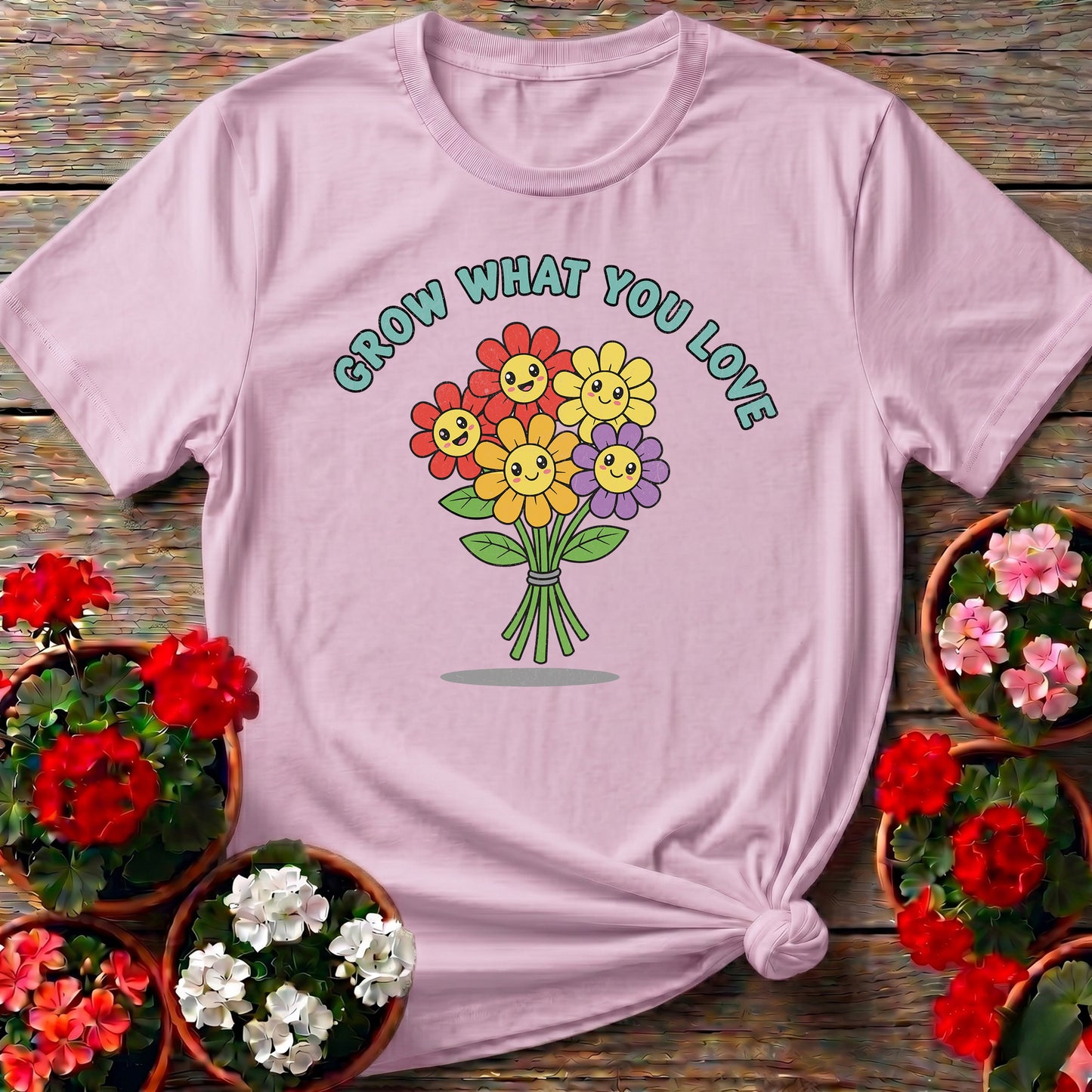 Grow What You Love Cheerful Flower Tee