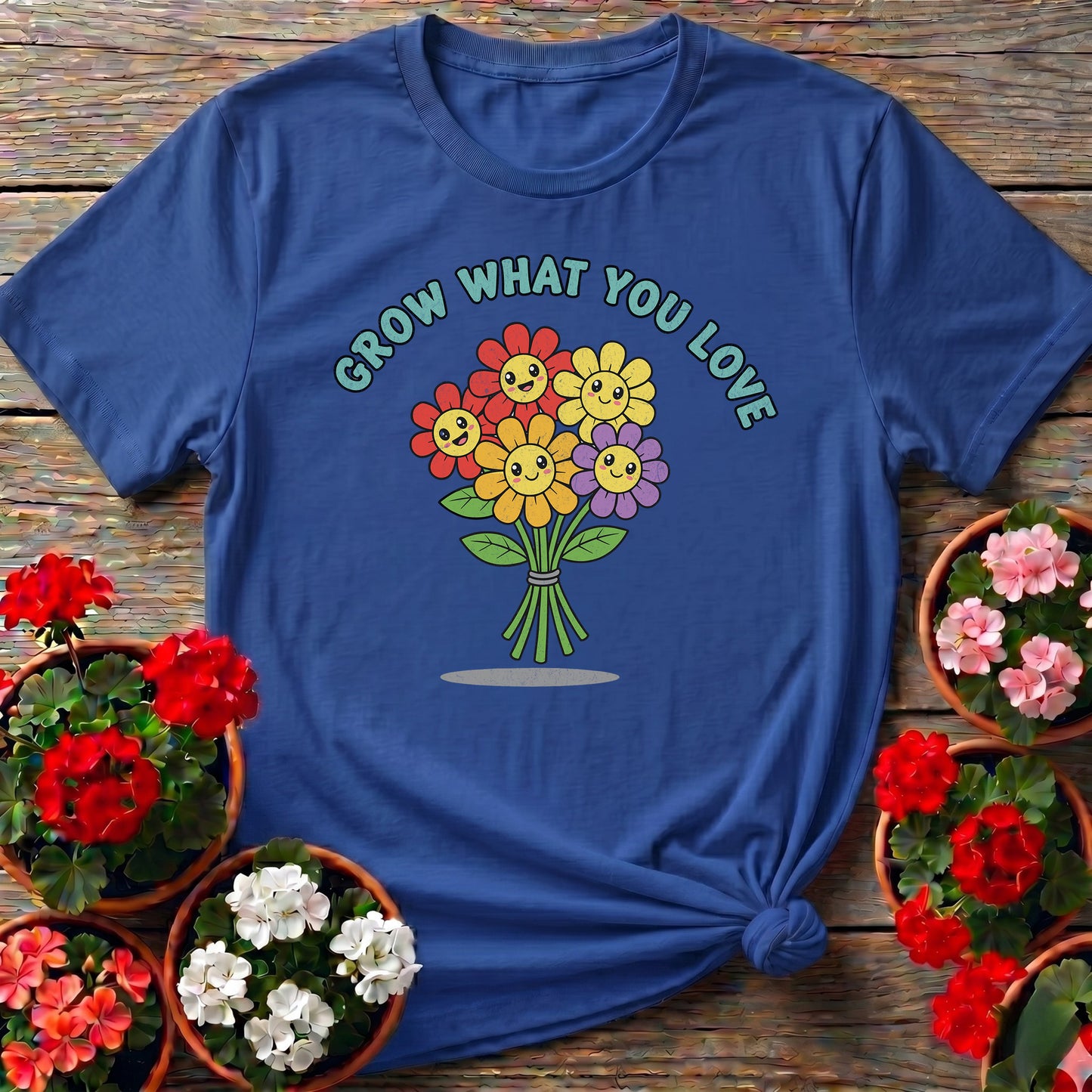 Grow What You Love Cheerful Flower Tee