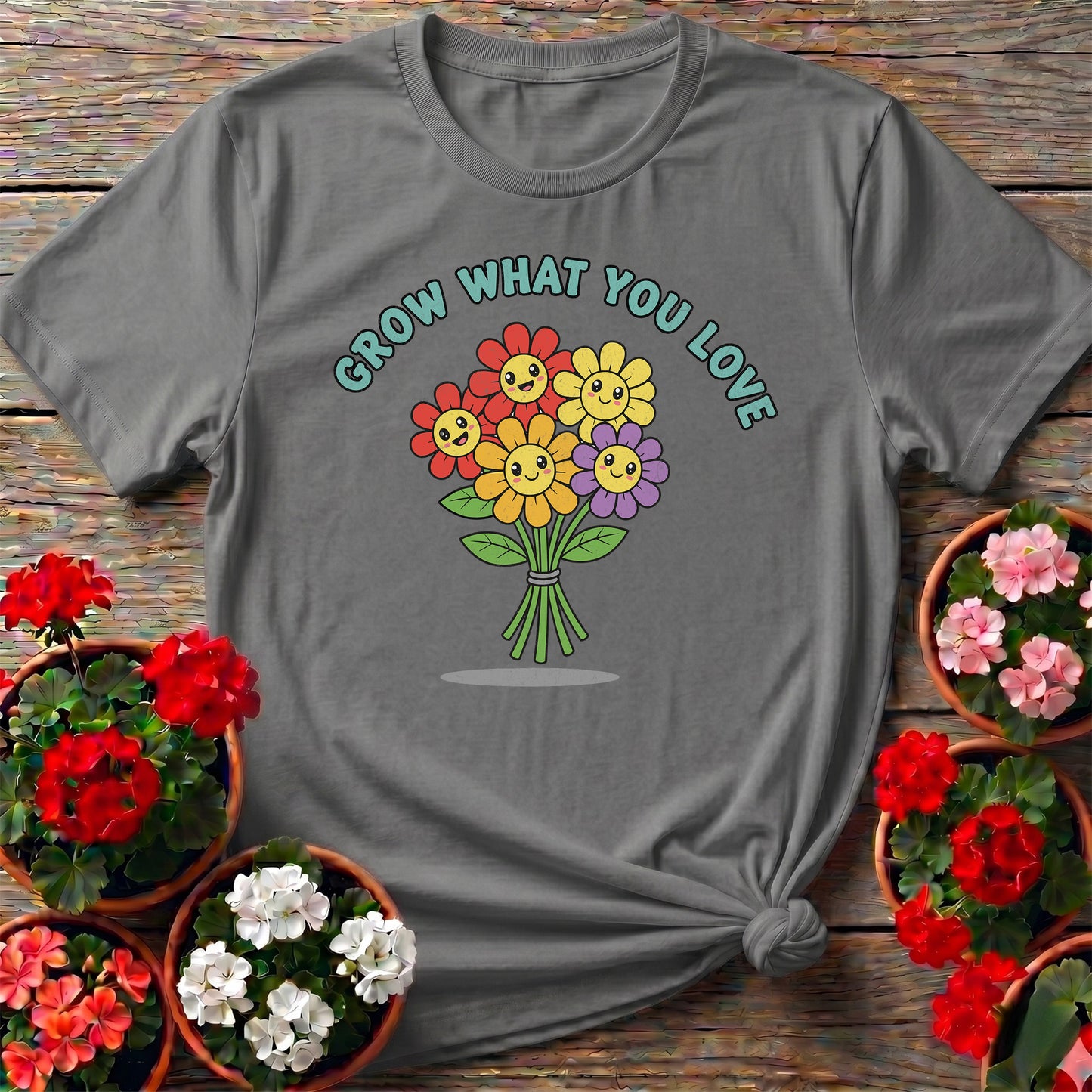 Grow What You Love Cheerful Flower Tee