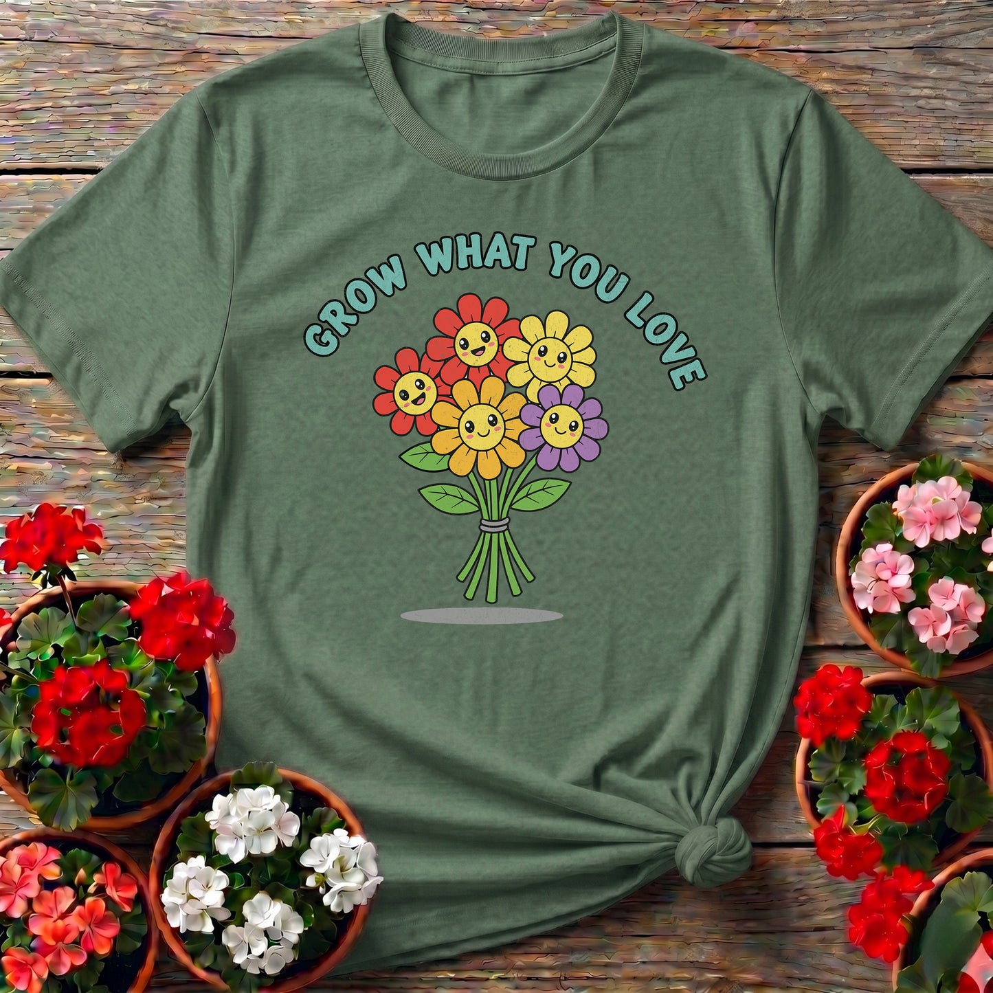 Grow What You Love Cheerful Flower Tee