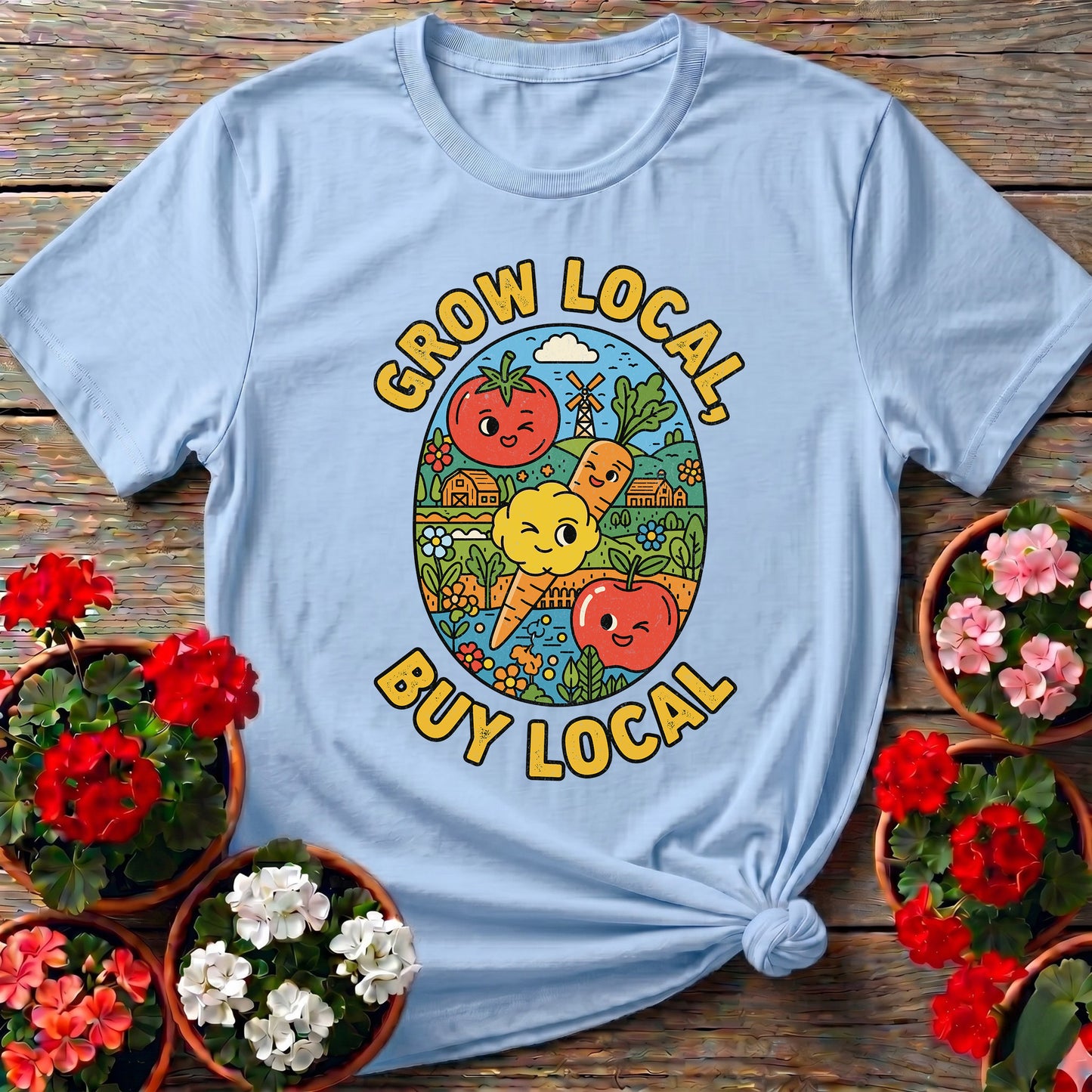 Grow Local Buy Local Farmers Market Tee