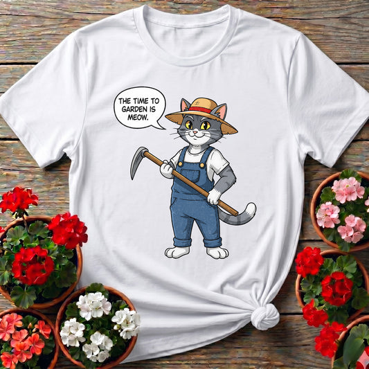 The Time To Garden Is Meow Cat Tee
