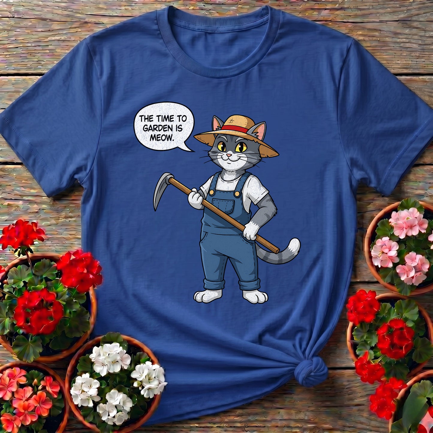 The Time To Garden Is Meow Cat Tee