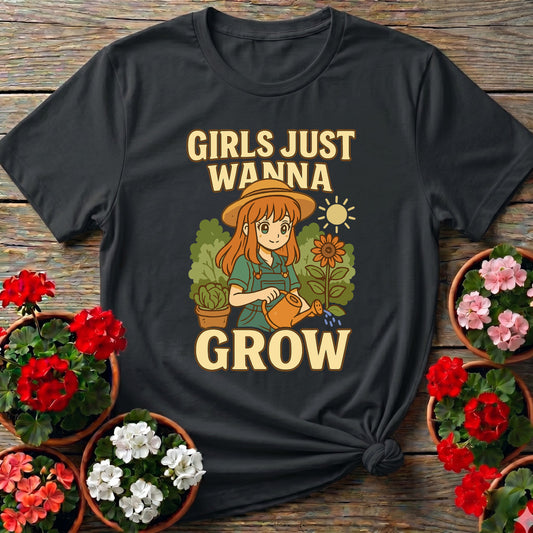 Girls Just Wanna Grow Anime Sunflower T-shirt