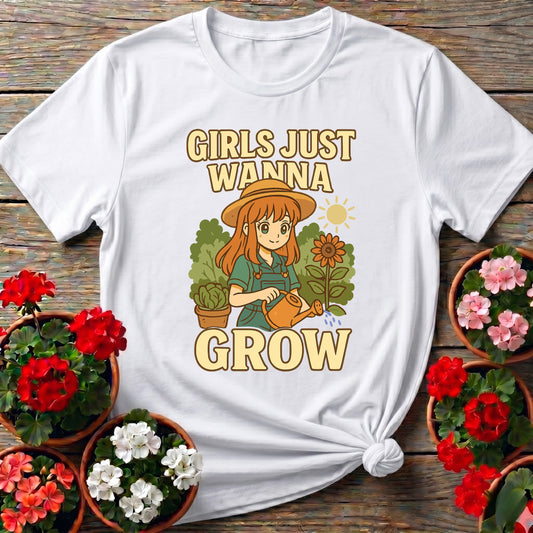 Girls Just Wanna Grow Anime Sunflower T-shirt