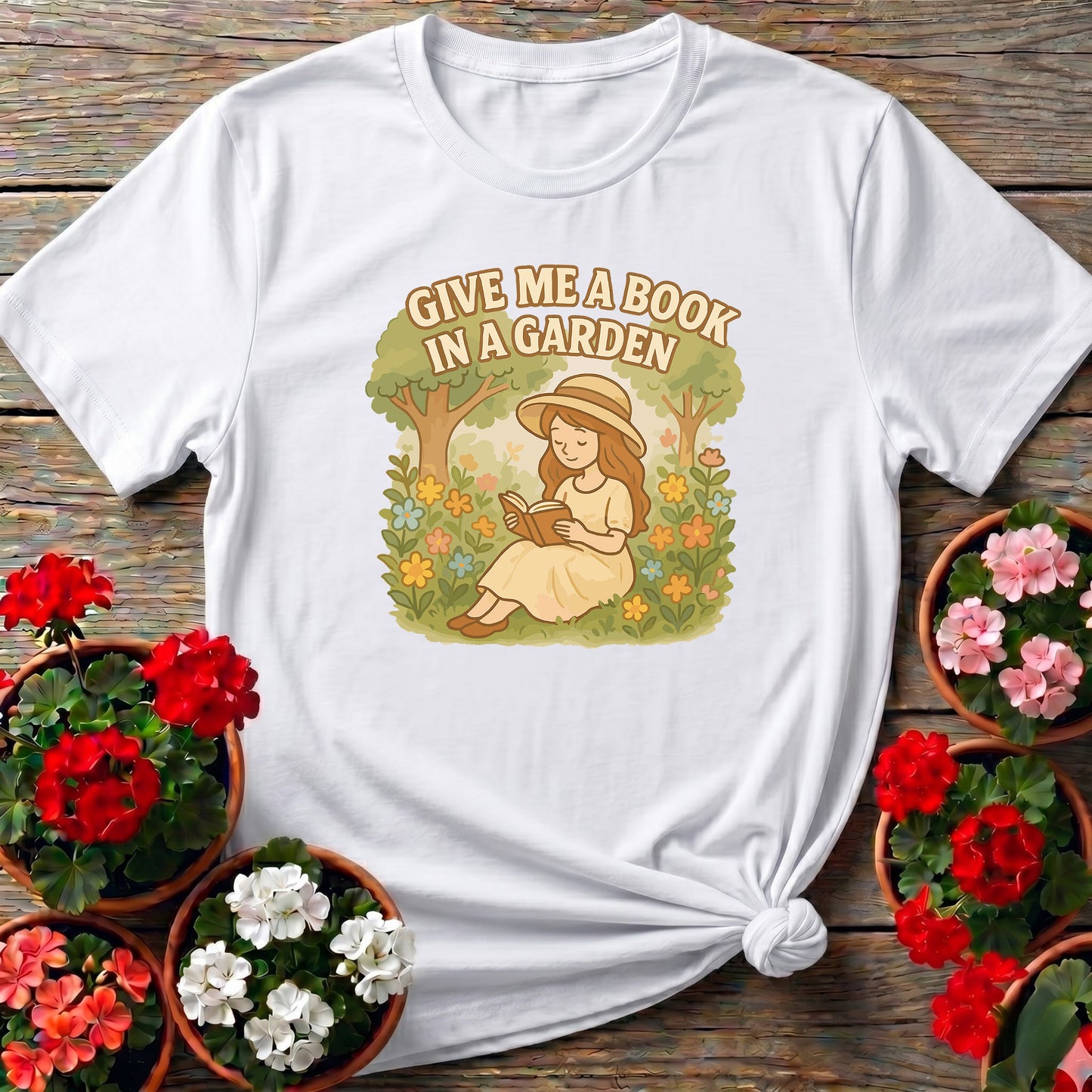 Give Me A Book In A Garden Peaceful T-shirt