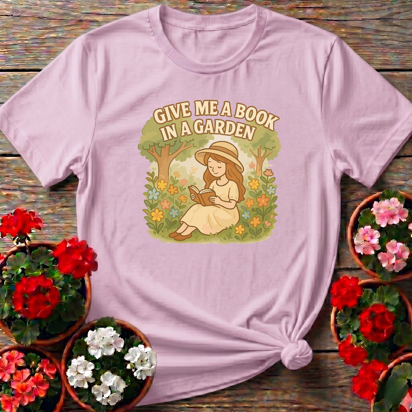 Give Me A Book In A Garden Peaceful T-shirt