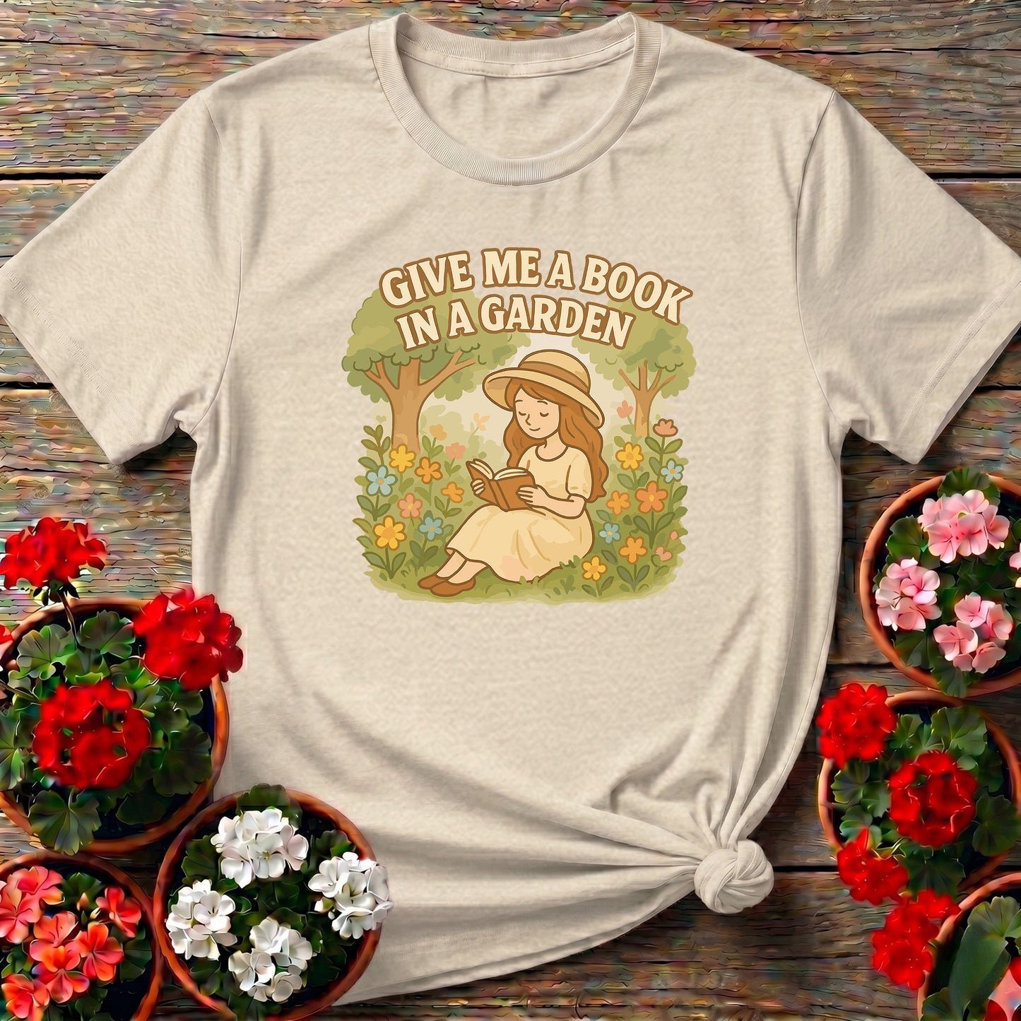 Give Me A Book In A Garden Peaceful T-shirt