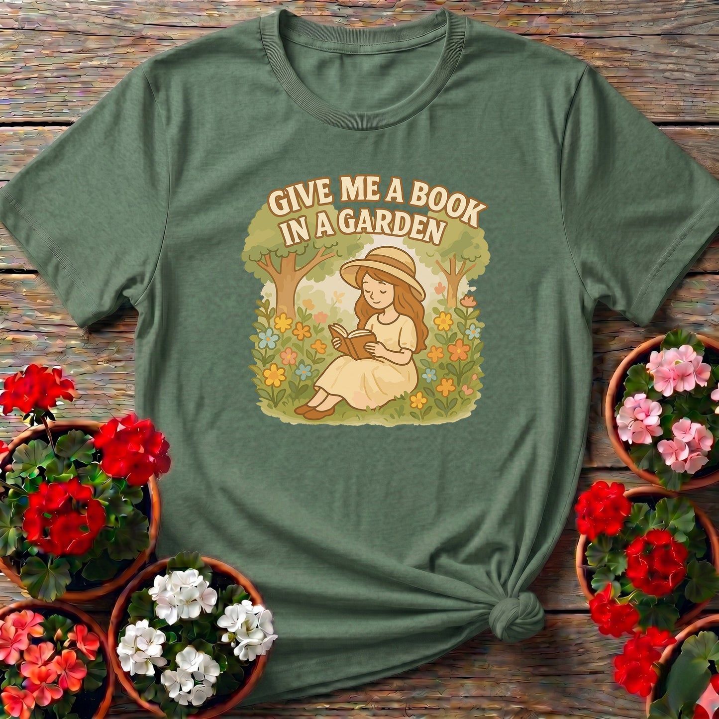 Give Me A Book In A Garden Peaceful T-shirt