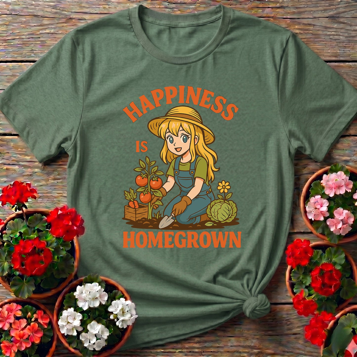 Happiness Is Homegrown Anime Gardener T-shirt