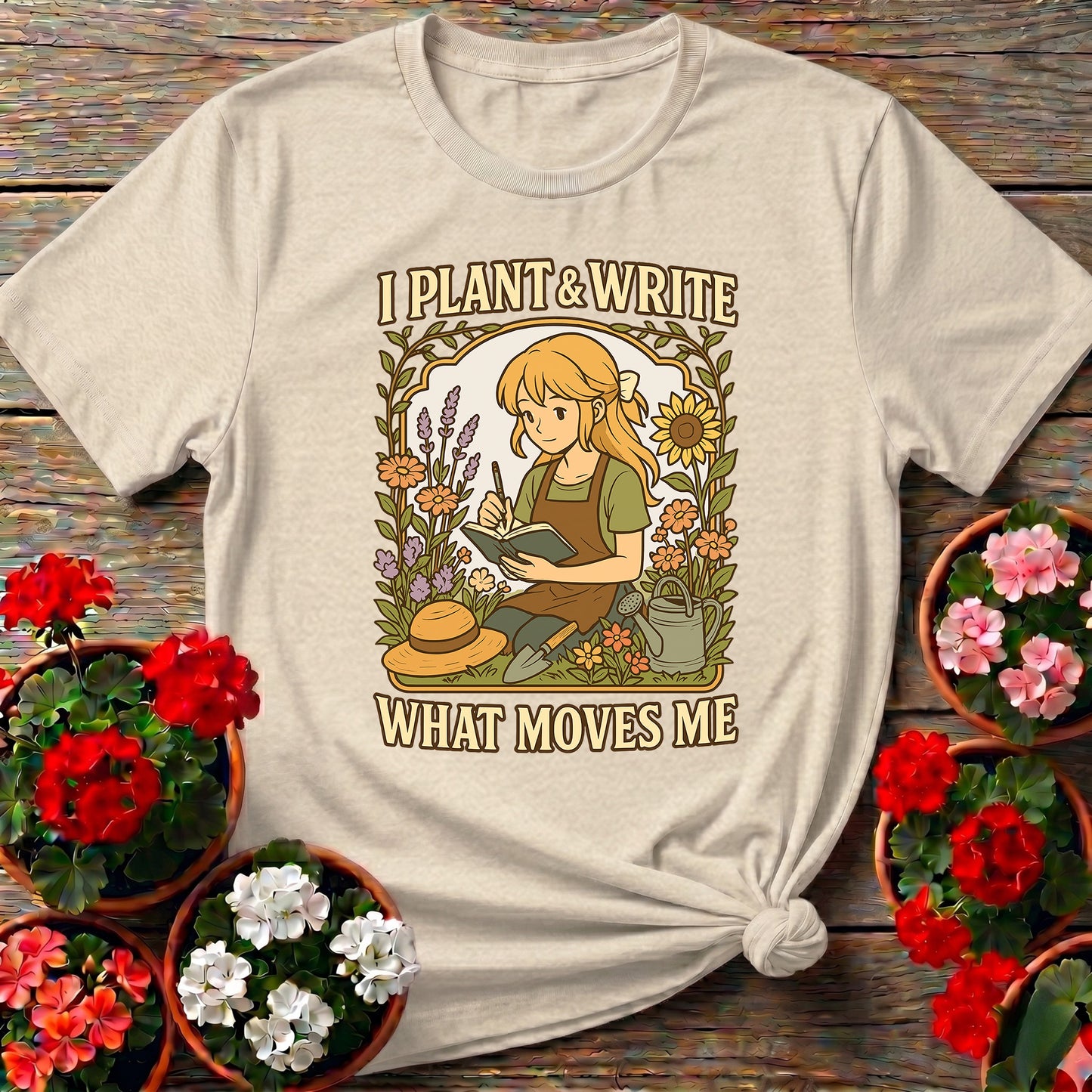 I Plant & Write What Moves Me Anime T-shirt