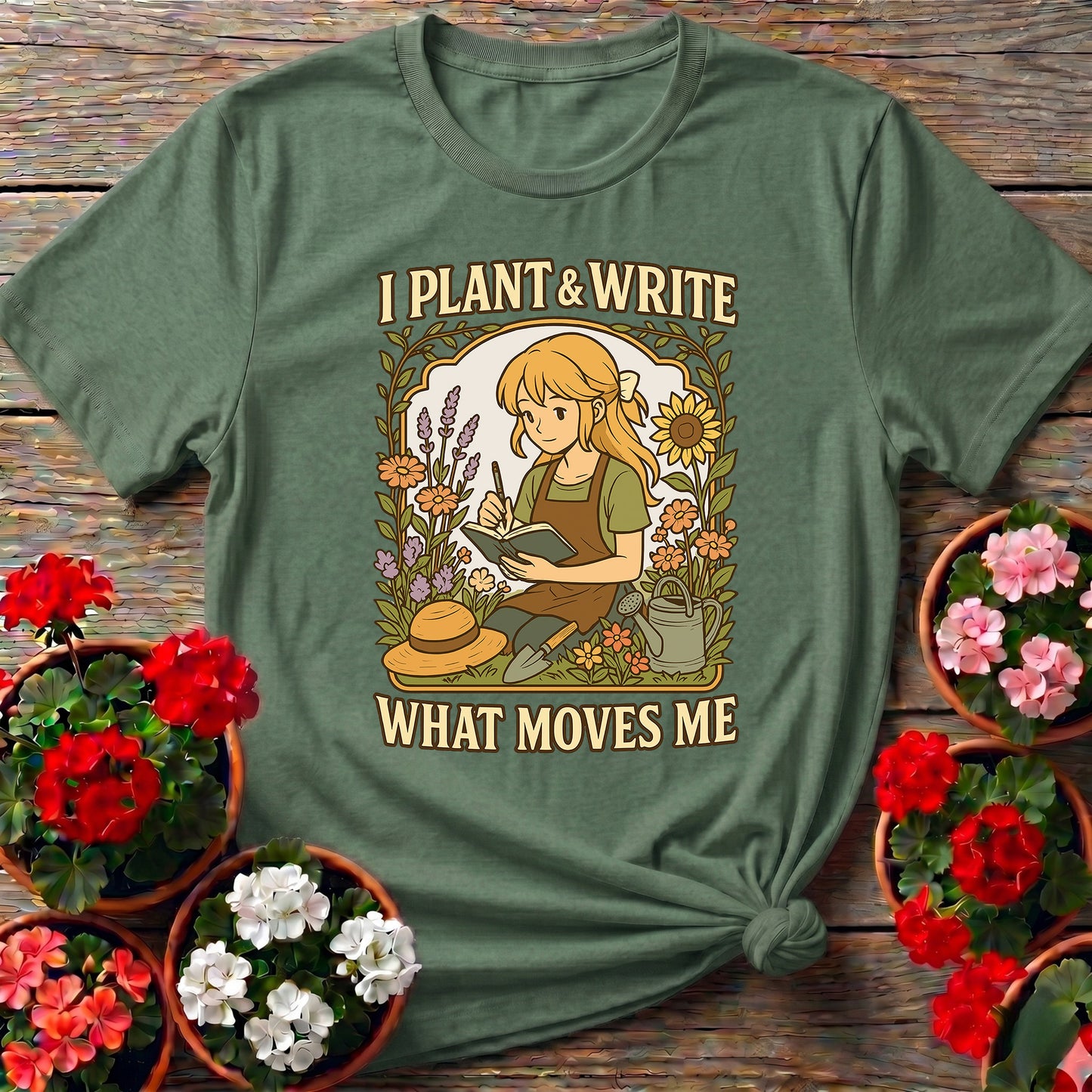 I Plant & Write What Moves Me Anime T-shirt