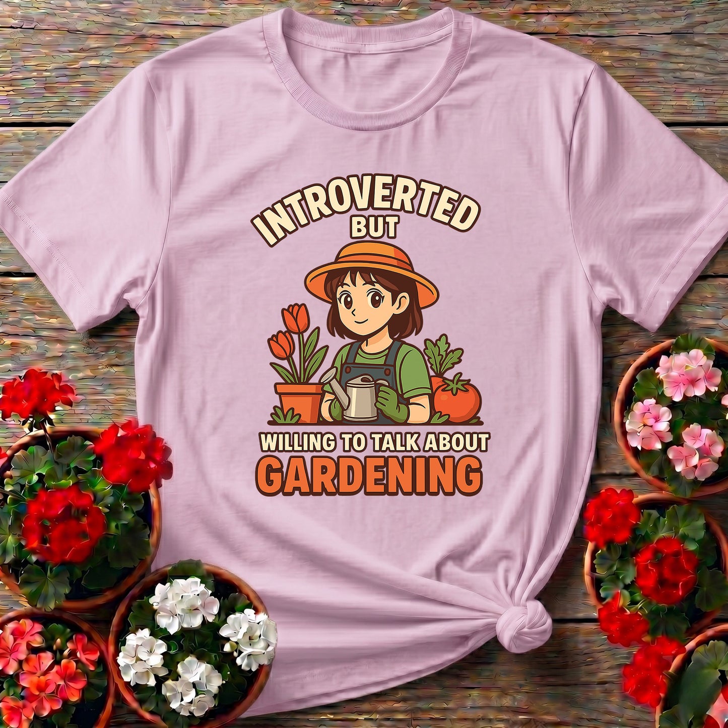 Introverted Willing To Talk Gardening Anime T-shirt