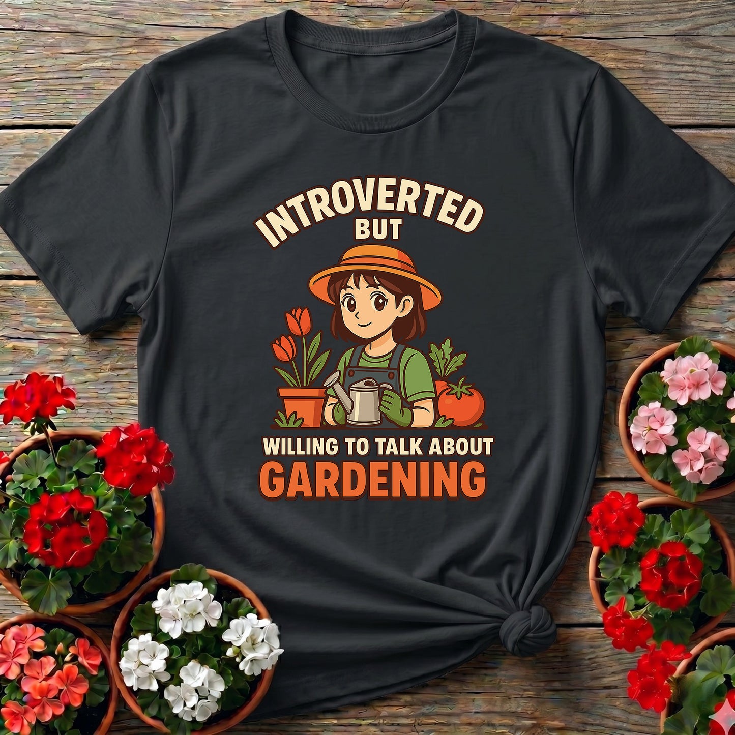 Introverted Willing To Talk Gardening Anime T-shirt